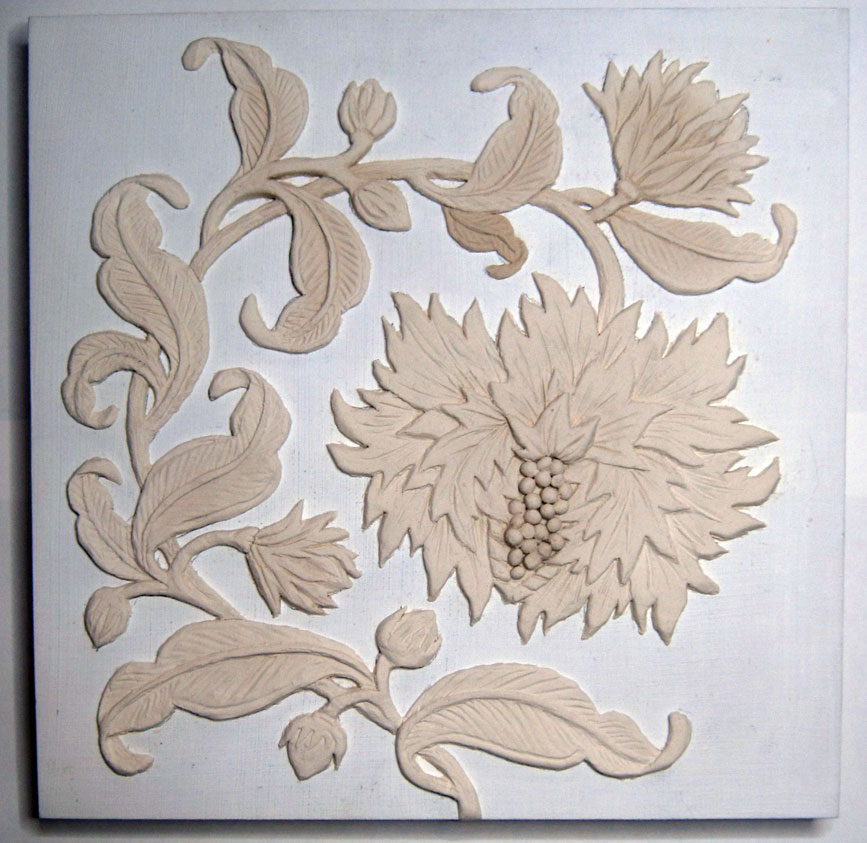 air dry clay on wood panel