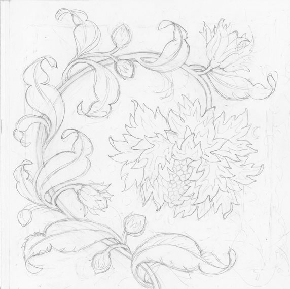 simplified sketch for air dry clay on panel